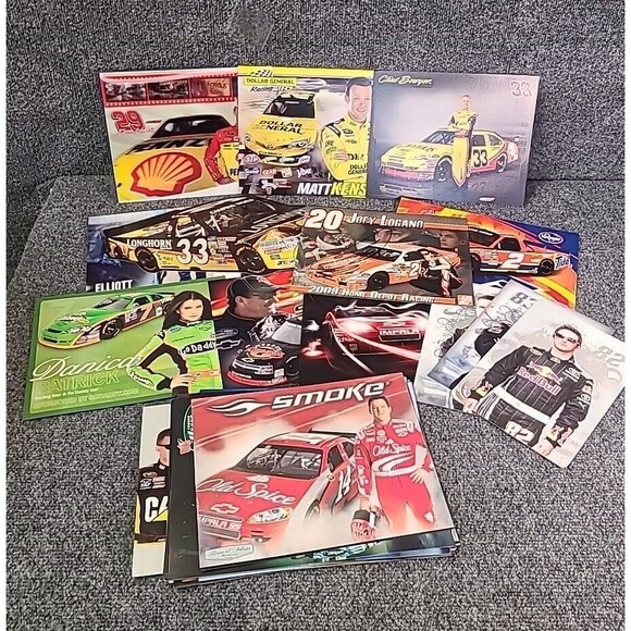 Lot of 42 NASCAR 8.5”x11” 8”x10” Photo Promo Post Cards Various Drivers 2 Signed - Picture 1 of 8
